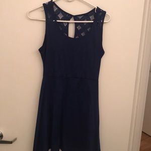 Blue mini dress for going out of a beach coverup